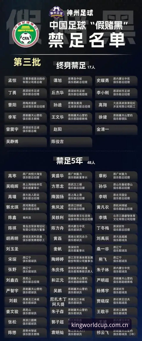 资深球迷详解足协第三批禁足名单：从职业足球乱象看世界杯买球体育的合规启示